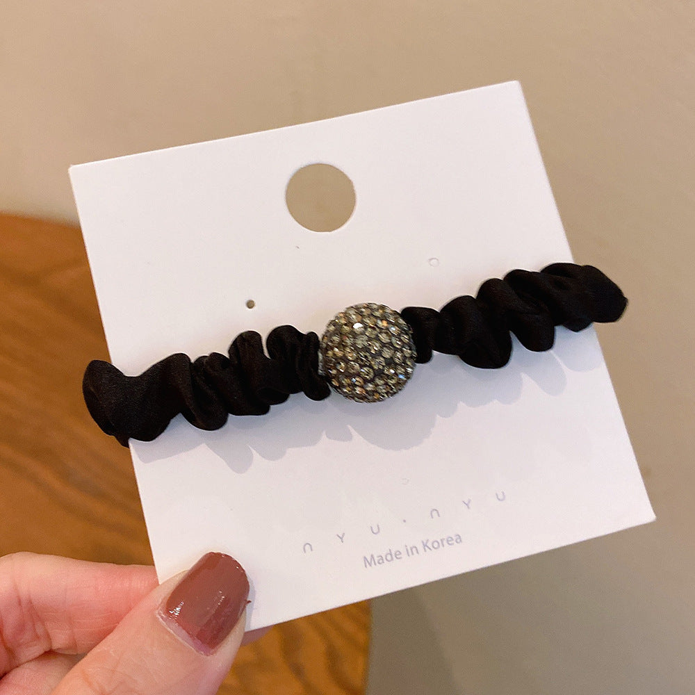 Wholesale leopard hair rope hair ring high sense rhinestone large women's hair accessories